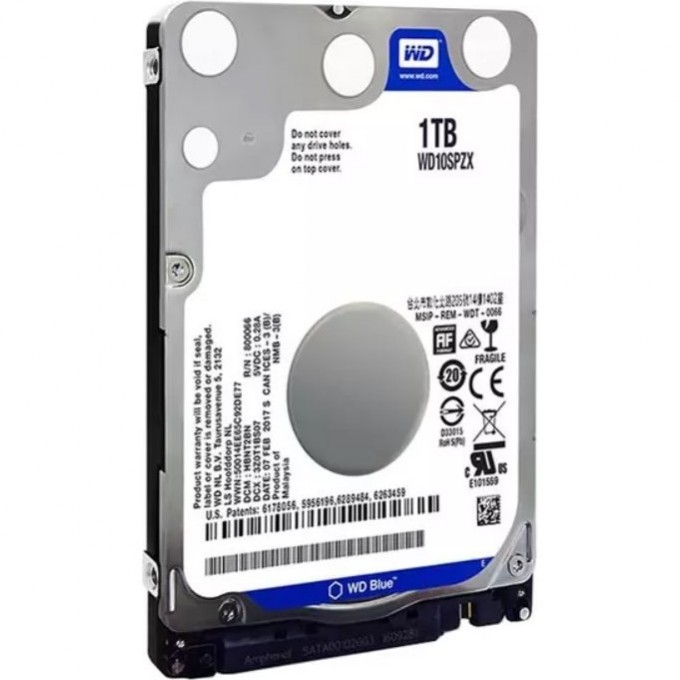 Жесткий диск WESTERN DIGITAL BLUE , 1ТБ, HDD, SATA III, 2.5" WD10SPZX Жесткий диск WESTERN DIGITAL BLUE , 1ТБ, HDD, SATA III, 2.5" WD10SPZX
