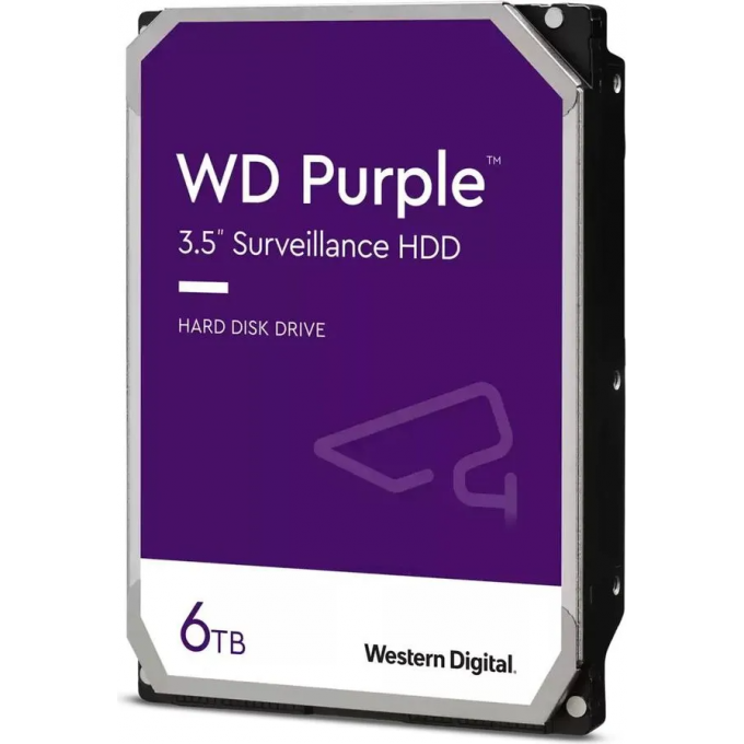 Жесткий диск WESTERN DIGITAL PURPLE , 6ТБ, HDD, SATA III, 3.5" WD63PURZ Жесткий диск WESTERN DIGITAL PURPLE , 6ТБ, HDD, SATA III, 3.5" WD63PURZ