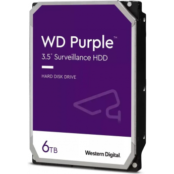 Жесткий диск WESTERN DIGITAL PURPLE WD64PURZ, 6ТБ, HDD, SATA III, 3.5"