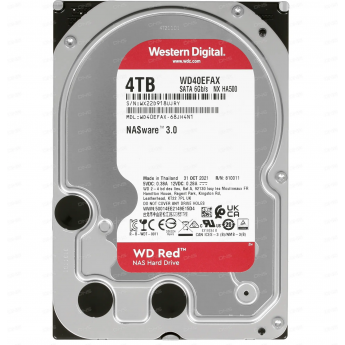 Жесткий диск WESTERN DIGITAL RED WD40EFAX, 4ТБ, HDD, SATA III, 3.5"