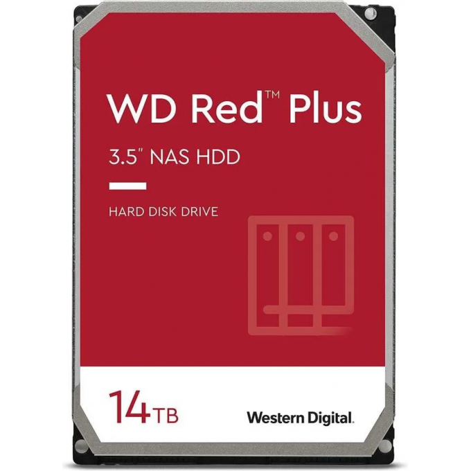 Жесткий диск WESTERN DIGITAL RED PLUS , 14ТБ, HDD, SATA III, 3.5" WD140EFGX Жесткий диск WESTERN DIGITAL RED PLUS , 14ТБ, HDD, SATA III, 3.5" WD140EFGX