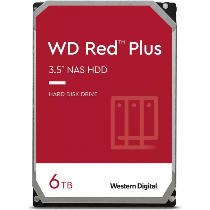 Жесткий диск WESTERN DIGITAL RED PLUS , 6ТБ, HDD, SATA III, 3.5" WD60EFPX Жесткий диск WESTERN DIGITAL RED PLUS , 6ТБ, HDD, SATA III, 3.5" WD60EFPX
