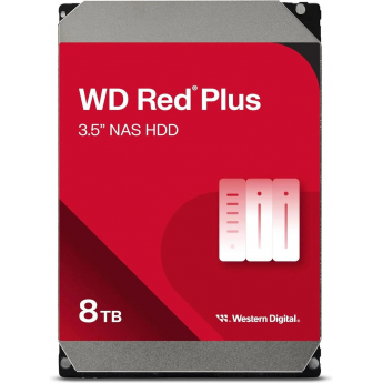 Жесткий диск WESTERN DIGITAL Red Plus WD80EFPX, 8ТБ, HDD, SATA III, 3.5"